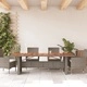 Градинска маса с дървен плот акация сива 240x90x75 см полиратан