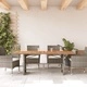 Градинска маса с плот от акация, сиво, 190x80x75 см, полиратан