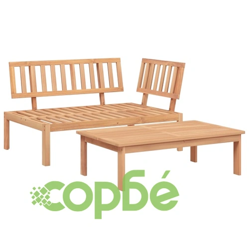 Градински диван от палети, 2 части, акация масив ➤ топ цена ➤ sorbe.bg