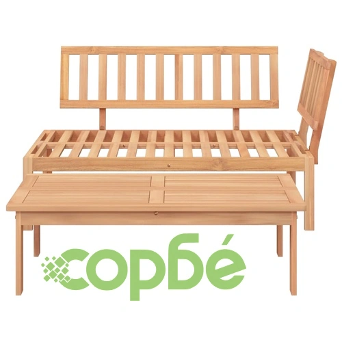 Градински диван от палети, 2 части, акация масив ➤ топ цена ➤ sorbe.bg