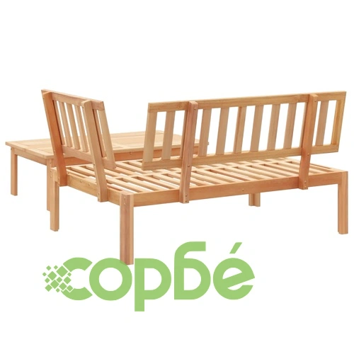 Градински диван от палети, 2 части, акация масив ➤ топ цена ➤ sorbe.bg