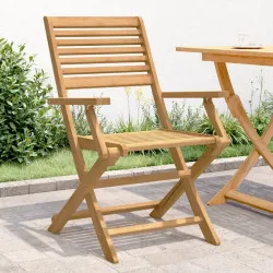 Сгъваеми градински столове 2 бр 54,5x61,5x86,5 см акация масив