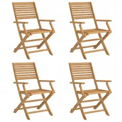 Сгъваеми градински столове 4 бр 54,5x61,5x86,5 см акация масив