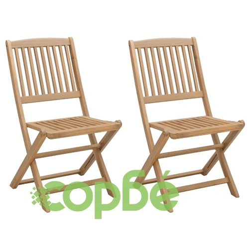 Сгъваеми градински столове 2 бр 57x48,5x90 см акация масив ➤ топ цена ➤ sorbe.bg