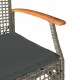 Градински столове с възглавници 2 бр сиви полиратан и акация