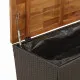 Градинска кутия за съхранение черна 110x55x63см PE ратан акация