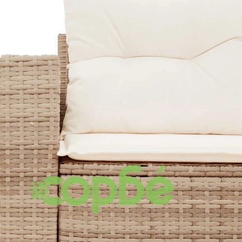 Градински диван с възглавници 2-местен бежов полиратан ➤ топ цена ➤ sorbe.bg