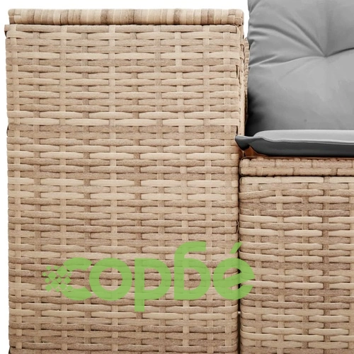 Градински диван с възглавници 2-местен бежов полиратан ➤ топ цена ➤ sorbe.bg