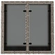 Градинска маса със стъклен плот сива 55x55x37 см полиратан