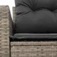 Градински диван с възглавници 2-местен сив полиратан