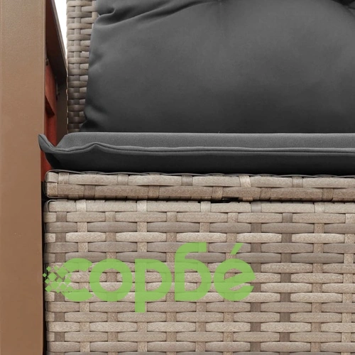 Градински диван с възглавници 2-местен сив полиратан ➤ топ цена ➤ sorbe.bg