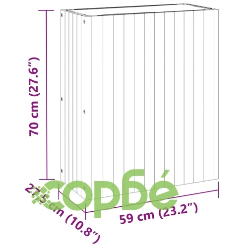 Градинска кашпа 59x27,5x70 см масивна акация ➤ топ цена ➤ sorbe.bg
