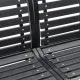 Двойна градинска пейка черна 231 см стомана и WPC 