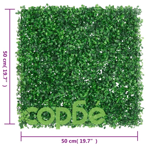 Ограда от изкуствени храстови листа 24 бр зелено 50x50 см ➤ топ цена ➤ sorbe.bg