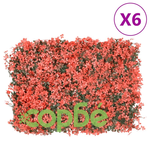 Изкуствена ограда от кленов лист 6 бр светлочервено 40x60 см ➤ топ цена ➤ sorbe.bg