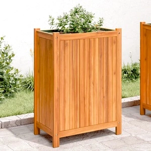 Градинска кашпа с вложка 54x31x75 см масивна акация