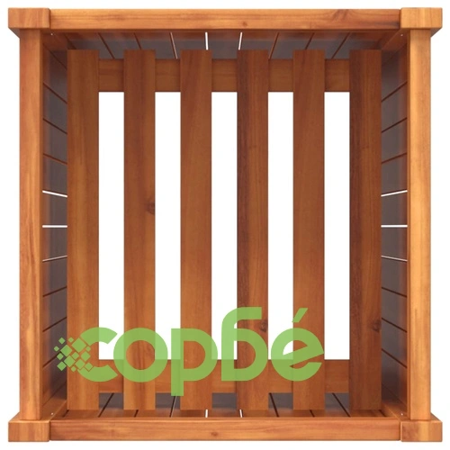 Градинска кашпа с вложка 42x42x100 см масивна акация ➤ топ цена ➤ sorbe.bg