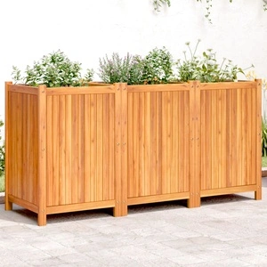Градинска кашпа с вложка 150x50x75 см масивна акация