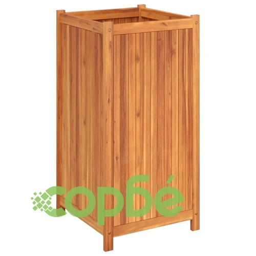 Градинска кашпа с вложка 50x50x100 см масивна акация ➤ топ цена ➤ sorbe.bg