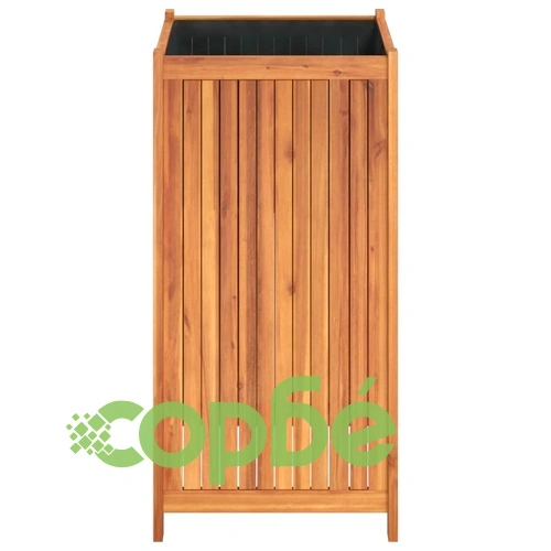 Градинска кашпа с вложка 50x50x100 см масивна акация ➤ топ цена ➤ sorbe.bg