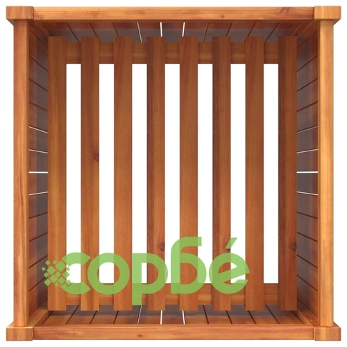 Градинска кашпа с вложка 50x50x100 см масивна акация ➤ топ цена ➤ sorbe.bg