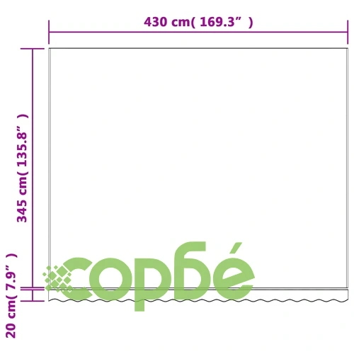 Резервно платнище за тенти, червено-бели ленти, 4,5x3,5 м ➤ топ цена ➤ sorbe.bg