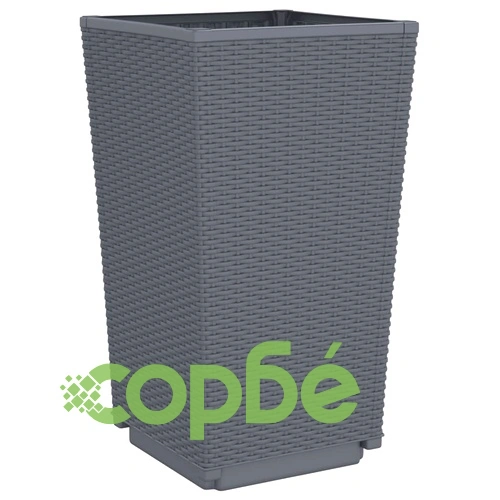Градински кашпи, 4 бр, синьо сив, 32,5x32,5x57 см, PP ➤ топ цена ➤ sorbe.bg