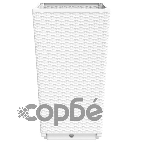 Градински кашпи, 4 бр, бели, 32,5x32,5x57 см, PP ➤ топ цена ➤ sorbe.bg