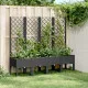 Градински сандък с пергола, черен, 160x40x142 см, PP