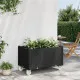 Градинска кашпа с колелца, черна, 80x50x54 см, PP