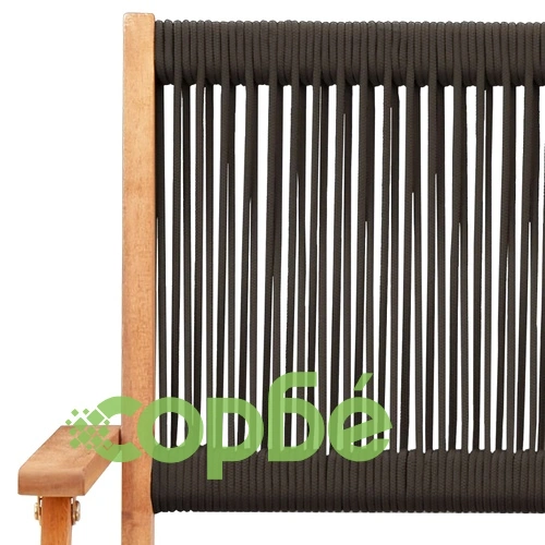 Градински столове, 2 бр, черно, акация масив и полипропилен ➤ топ цена ➤ sorbe.bg