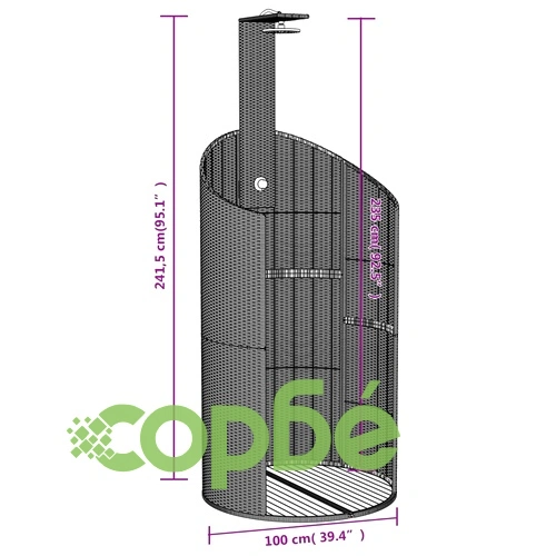 Външен душ сив 100x100x241,5 см полиратан и акациево дърво ➤ топ цена ➤ sorbe.bg