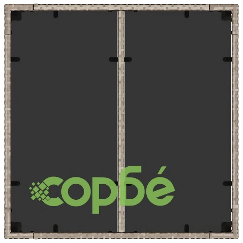 Градинска маса със стъклен плот светлосива 90x90x75см полиратан ➤ топ цена ➤ sorbe.bg