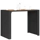 Градинска бар маса с плот акация черно 145x80x110 см полиратан