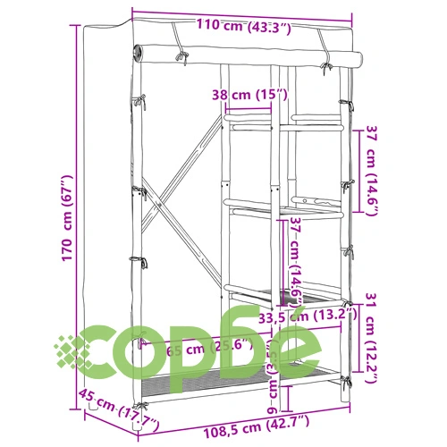 Гардероб 110x45x170 см бамбук ➤ топ цена ➤ sorbe.bg