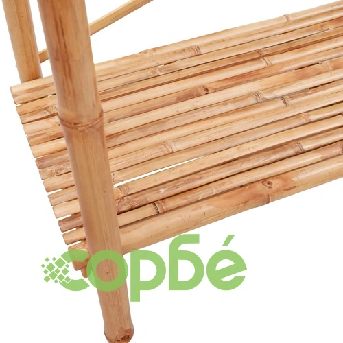 Закачалка за дрехи с рафт 102x50x190 см бамбук ➤ топ цена ➤ sorbe.bg