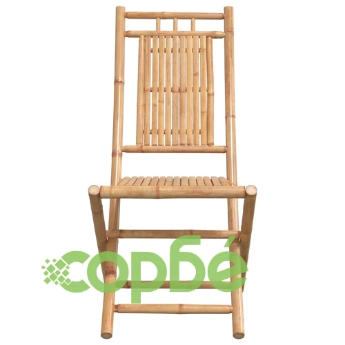 Сгъваеми градински столове, 2 бр, 46x66x99 см, бамбук ➤ топ цена ➤ sorbe.bg