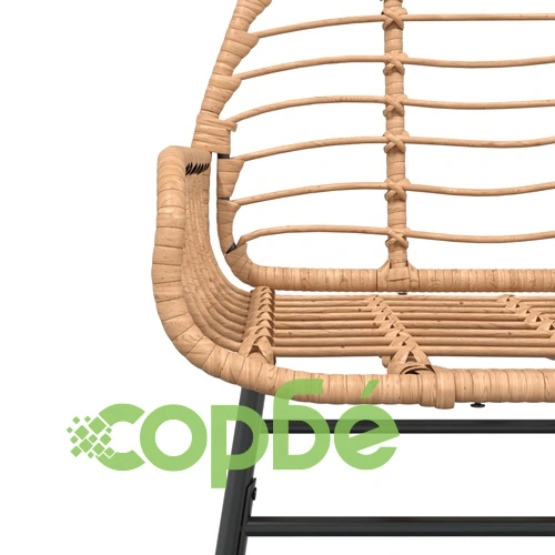 Градински столове, 2 бр, кафяв, полиратан ➤ топ цена ➤ sorbe.bg