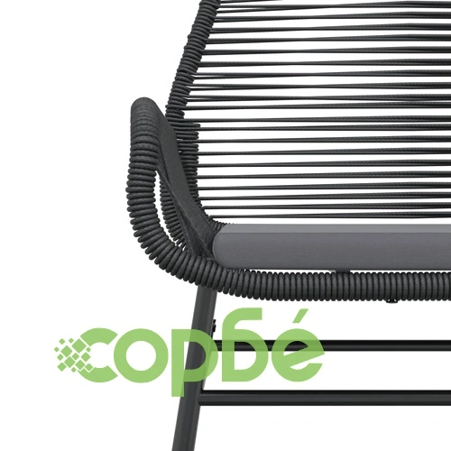Градински столове 2 бр с възглавници черен полиратан ➤ топ цена ➤ sorbe.bg