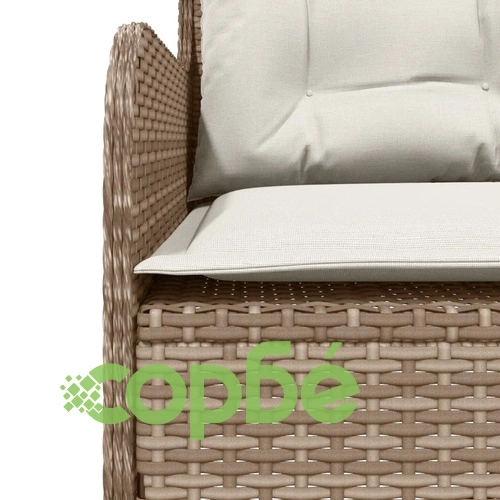 Градински диван с възглавници, ъглов, бежов, полиратан ➤ топ цена ➤ sorbe.bg