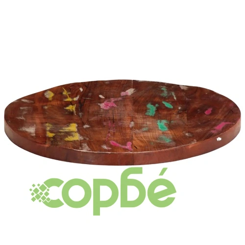 Плот за маса  70x3,8 см кръгъл масивна регенерирана дървесина ➤ топ цена ➤ sorbe.bg