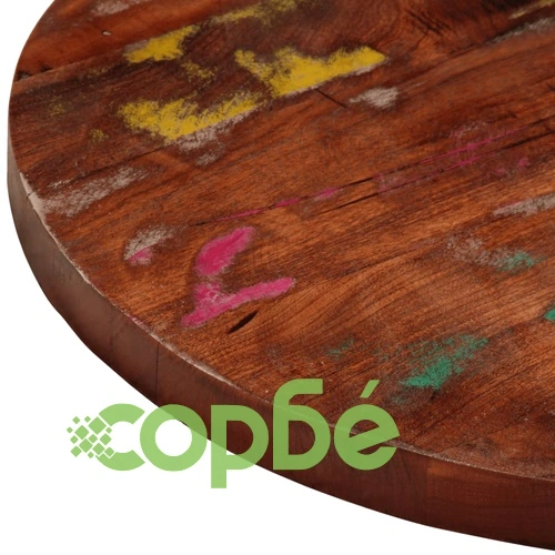 Плот за маса  80x2,5 см кръгъл масивна регенерирана дървесина ➤ топ цена ➤ sorbe.bg