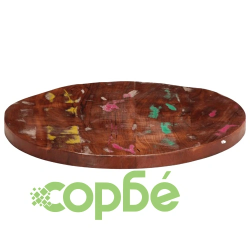 Плот за маса  80x3,8 см кръгъл масивна регенерирана дървесина ➤ топ цена ➤ sorbe.bg