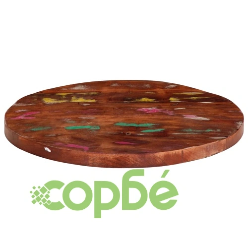 Плот за маса  90x3,8 см кръгъл масивна регенерирана дървесина ➤ топ цена ➤ sorbe.bg