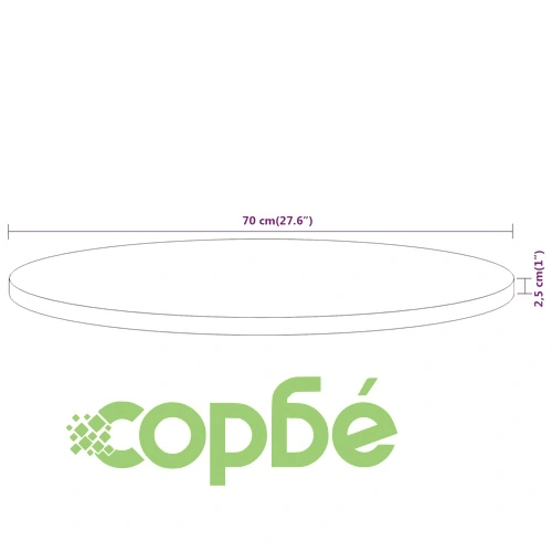 Плот за маса, 70x2,5 см, кръгъл, акациево дърво масив ➤ топ цена ➤ sorbe.bg