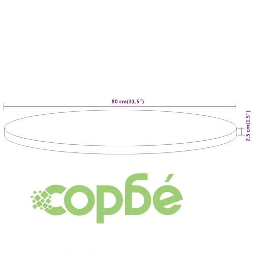 Плот за маса, 80x2,5 см, кръгъл, акациево дърво масив ➤ топ цена ➤ sorbe.bg