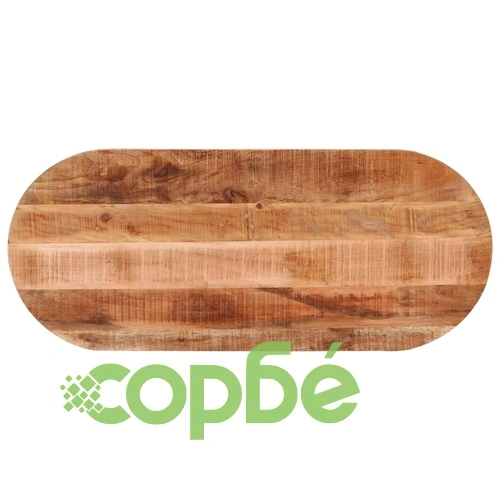 Плот за маса 110x50x2,5 см овален масивно дърво грубо манго ➤ топ цена ➤ sorbe.bg