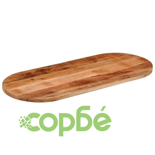 Плот за маса 110x50x2,5 см овален масивно дърво грубо манго ➤ топ цена ➤ sorbe.bg