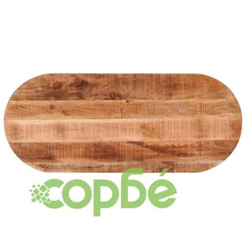 Плот за маса 100x50x3,8 см овален масивно дърво грубо манго ➤ топ цена ➤ sorbe.bg