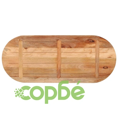 Плот за маса 120x50x3,8 см овален масивно дърво грубо манго ➤ топ цена ➤ sorbe.bg